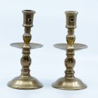 Pair of brass candlesticks - late 16th - early 17th centuries - Netherlands