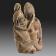 TWO PEOPLE SITTED, Mexico, Jaina Island, Maya (Late Classic, 600-900 AD)